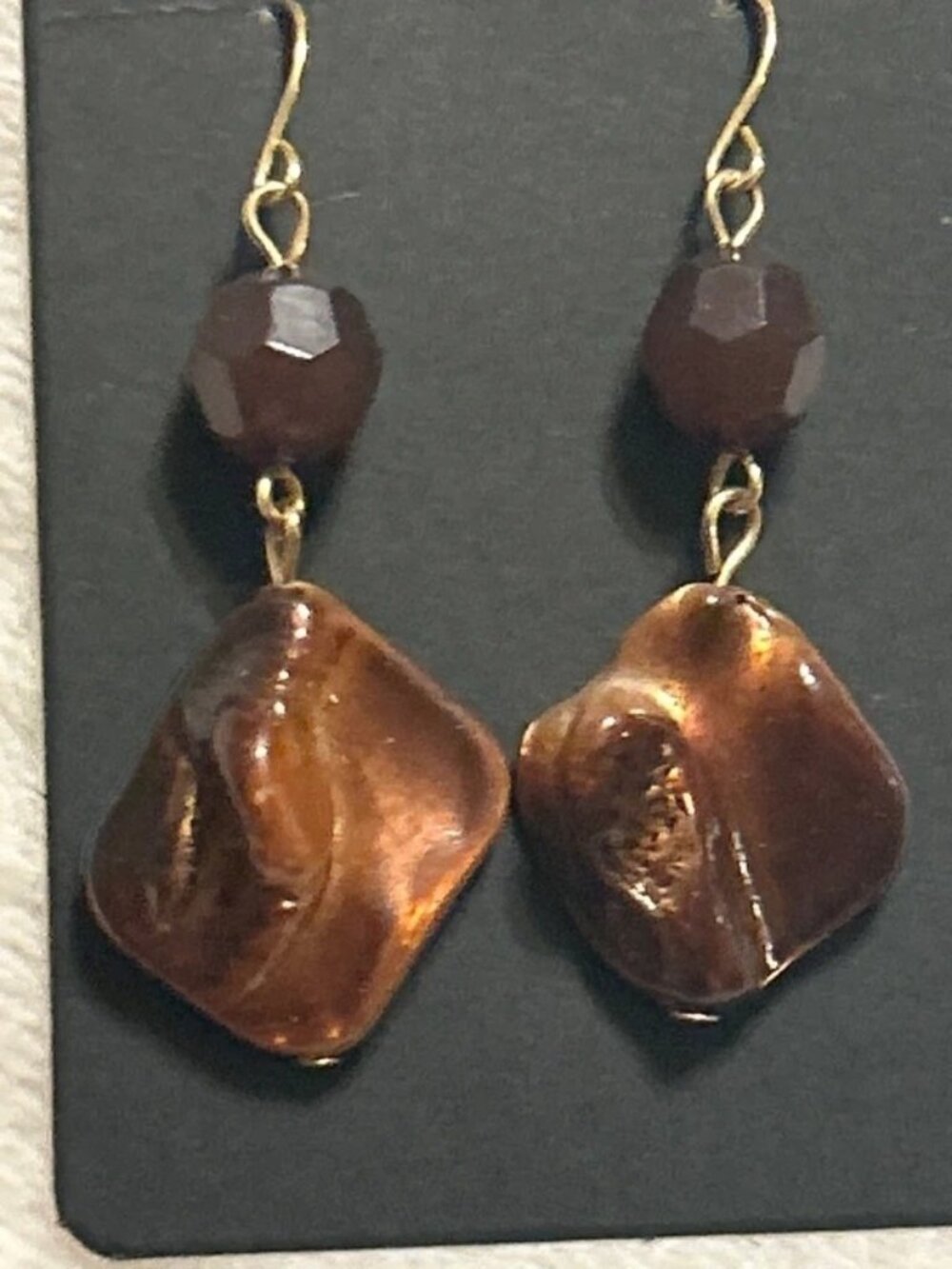 Brown handmade earrings